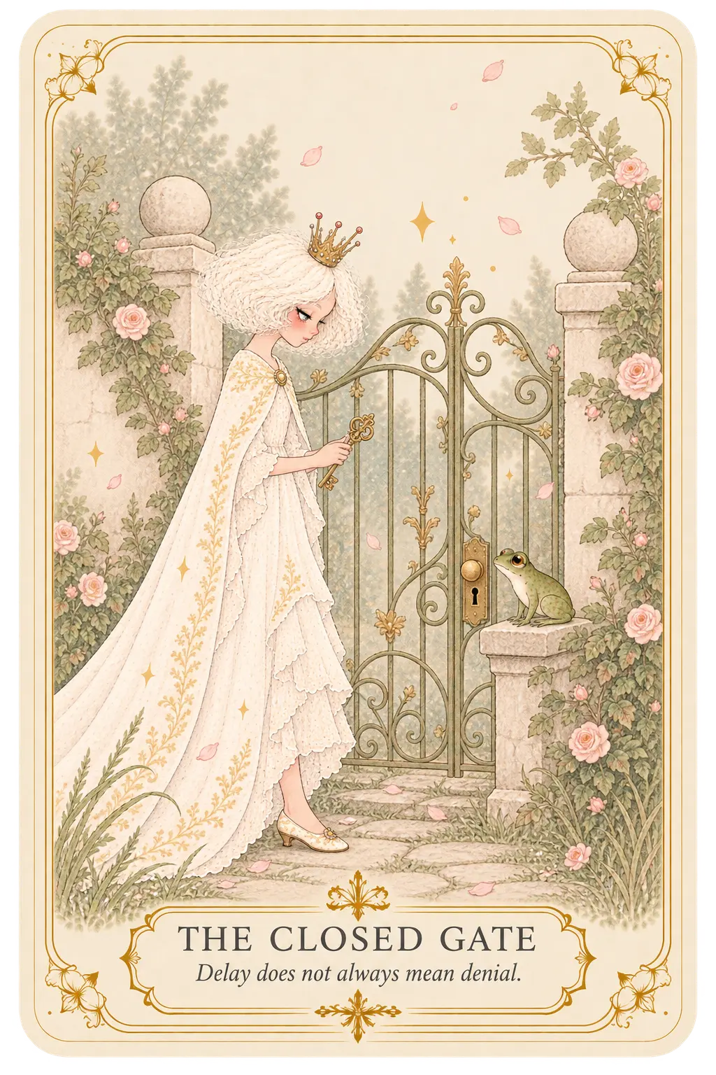 The Closed Gate oracle card — Delay does not always mean denial.
