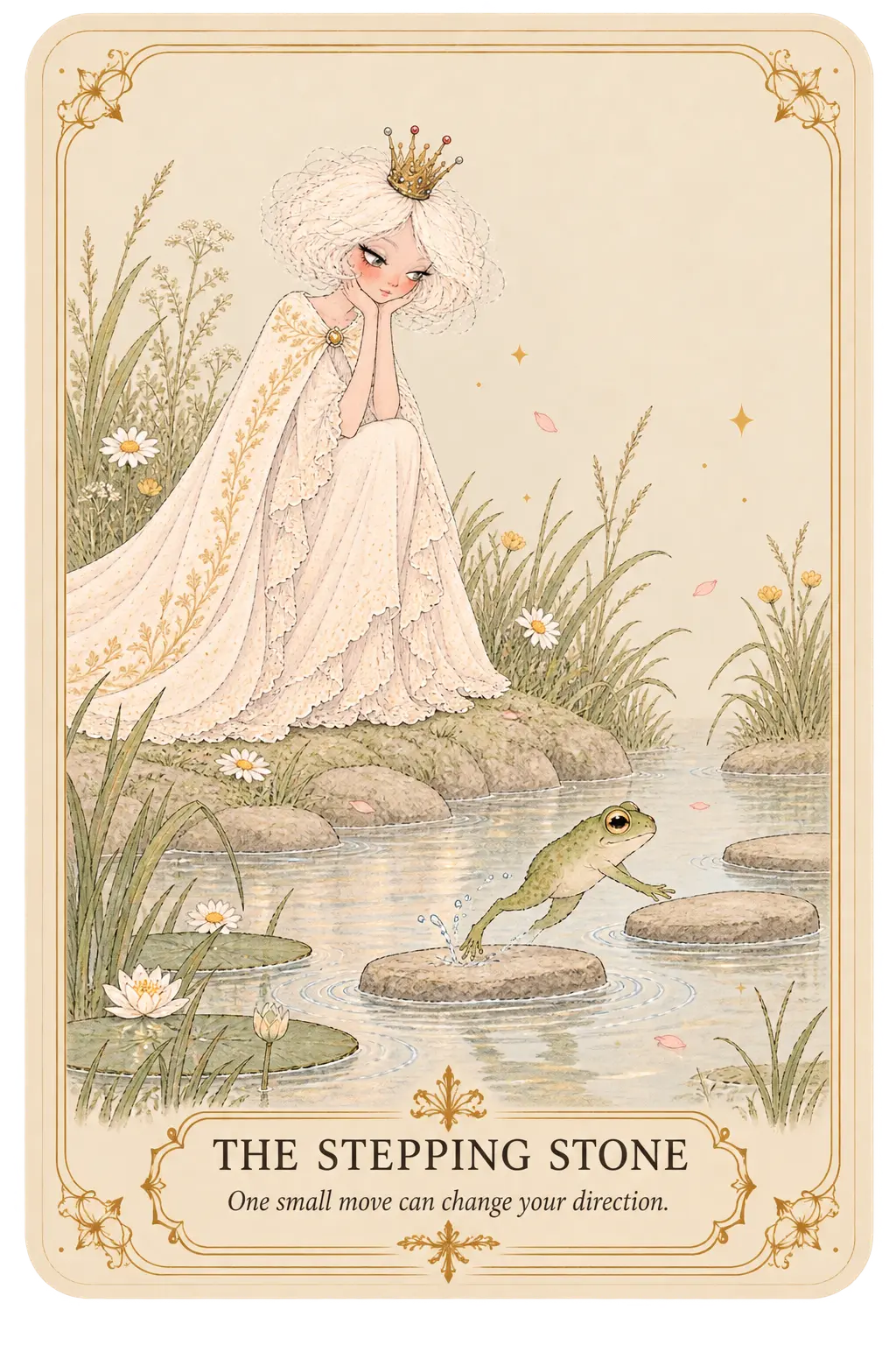 The Stepping Stone oracle card — One small move can change your direction.