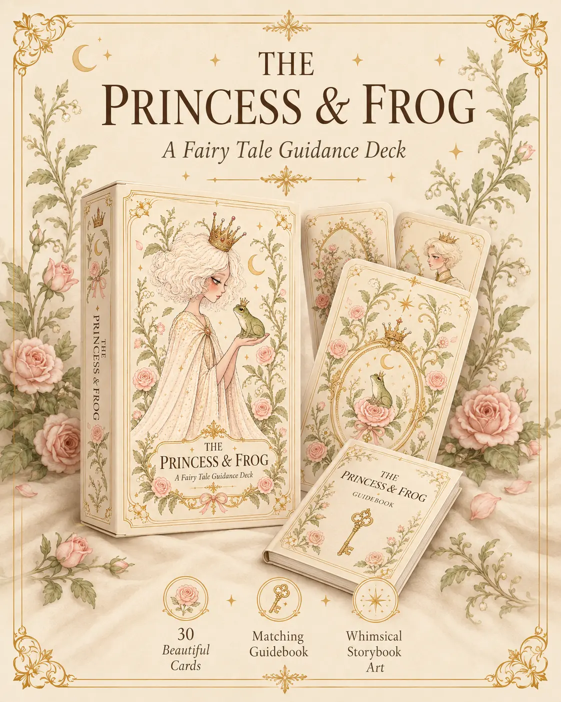 Presentation of the deck: 30 beautiful cards, matching guidebook, whimsical storybook art