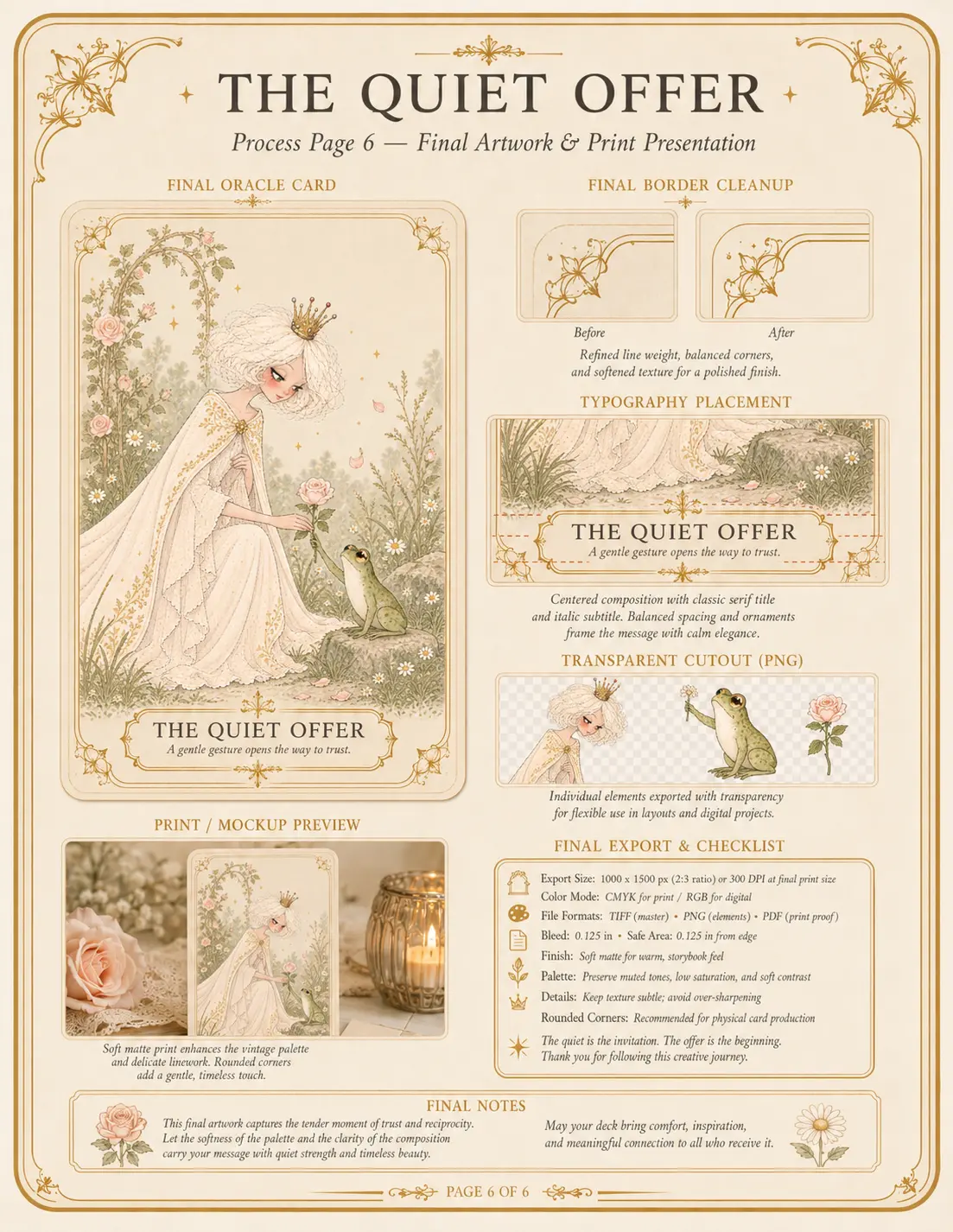 Final artwork and print presentation sheet